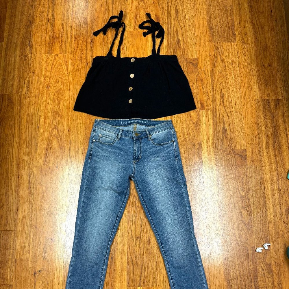 Button up, flowy crop top